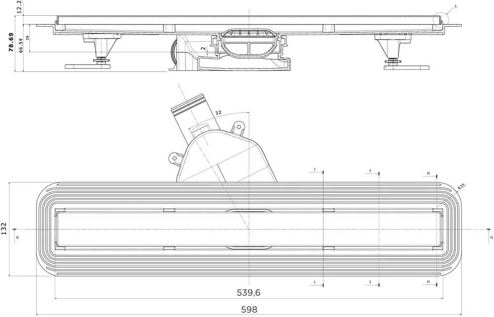 Душевой трап (лоток) BETTOSERB Frameless Line 550 белый матовый Sancos — официальный сайт