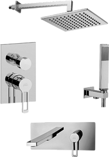 Комплект для ванной Paffoni Ringo KITRIN018CR105 С ВНУТРЕННЕЙ ЧАСТЬЮ, верхний душ 20 см, хром