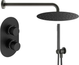 Душевой комплект Plumberia Selection Ixo KITXOT18NO, С ВНУТРЕННЕЙ ЧАСТЬЮ, черный матовый