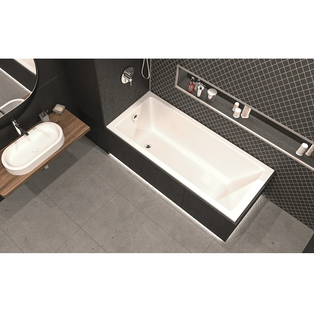 Акриловая ванна WHITECROSS Wave Slim 170x70 см, встраиваемая, белая Sancos — официальный сайт
