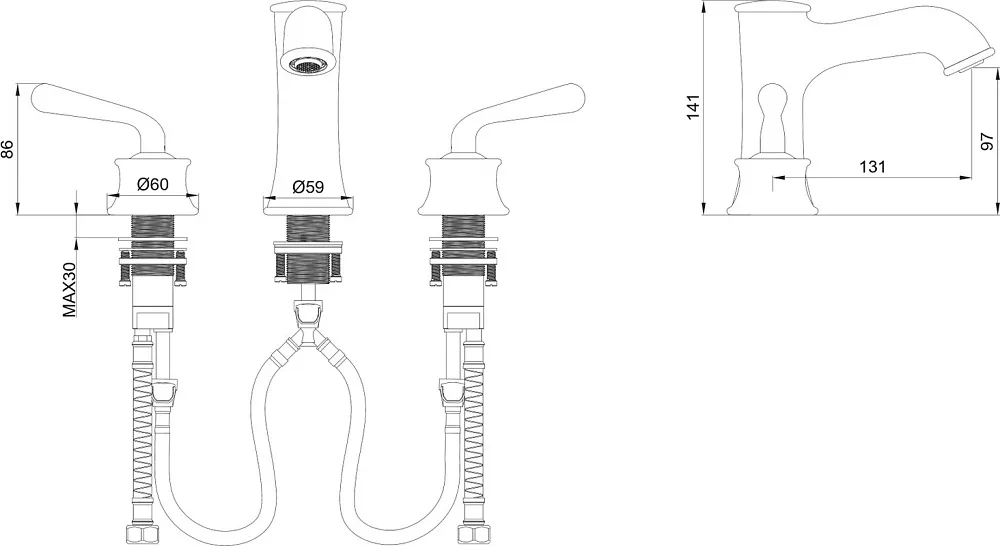 Смеситель для раковины Wonzon & Woghand WW-88159008-BG брашированное золото Sancos — официальный сайт