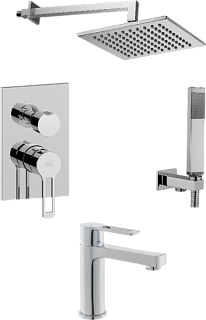 Комплект для ванной Paffoni Ringo KITRIN018CR071KING С ВНУТРЕННЕЙ ЧАСТЬЮ, верхний душ 30 см, хром