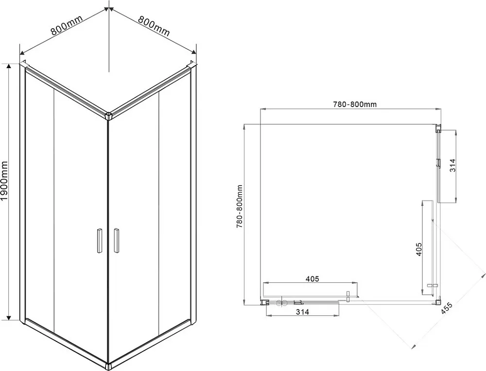 Душевой уголок Vincea Garda VSS-1G800CL 80x80, профиль хром, стекло прозрачное Sancos — официальный сайт