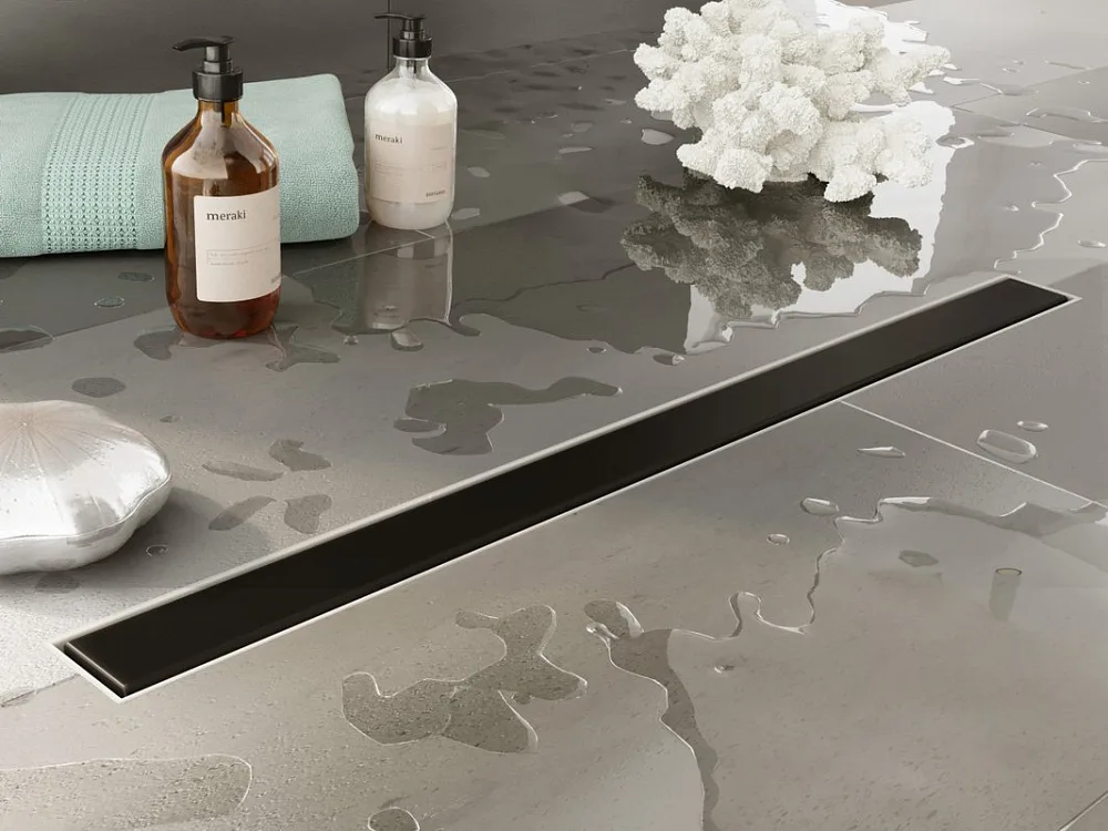 Душевой трап (лоток) Plumberia Selection PSM Modular 60 см, черный матовый Sancos — официальный сайт