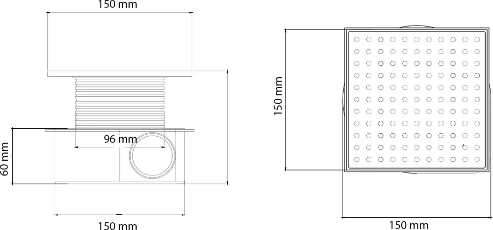 Душевой трап Boheme Smart Design 15x15 см, золото Sancos — официальный сайт