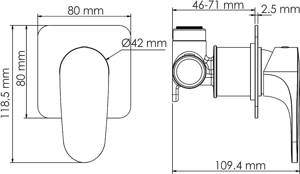Душевой комплект Wasserkraft Weida A3151.268.090.116.271.087.103, С ВНУТРЕННЕЙ ЧАСТЬЮ, хром Sancos — официальный сайт