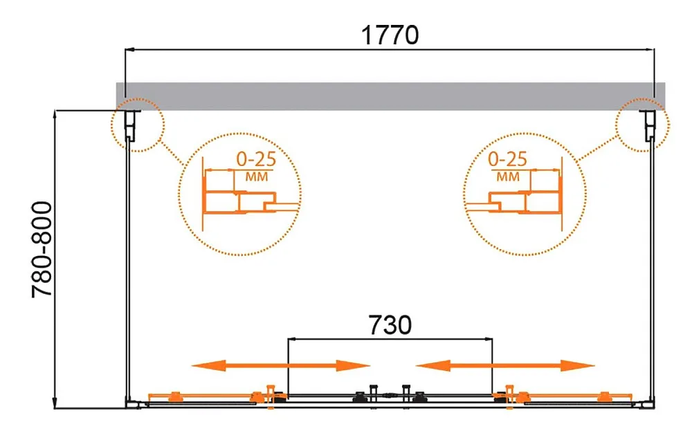Душевой уголок Cezares Molveno AH 2+2 180+80 C Cr IV 180х80 см, профиль хром, стекло прозрачное Sancos — официальный сайт
