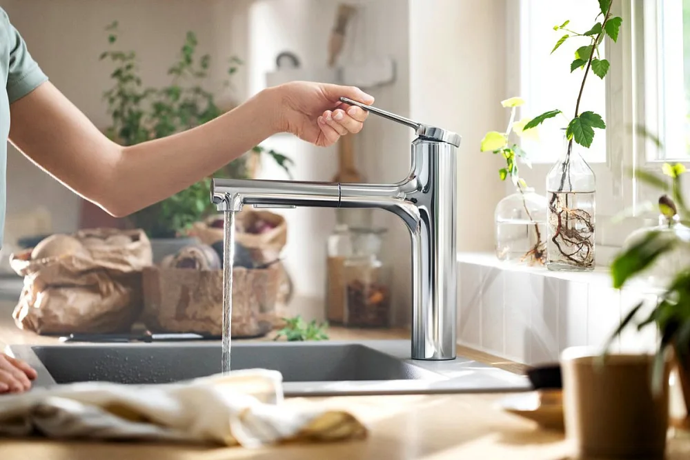 Смеситель для кухни Hansgrohe Zesis M33 74801000 хром Sancos — официальный сайт