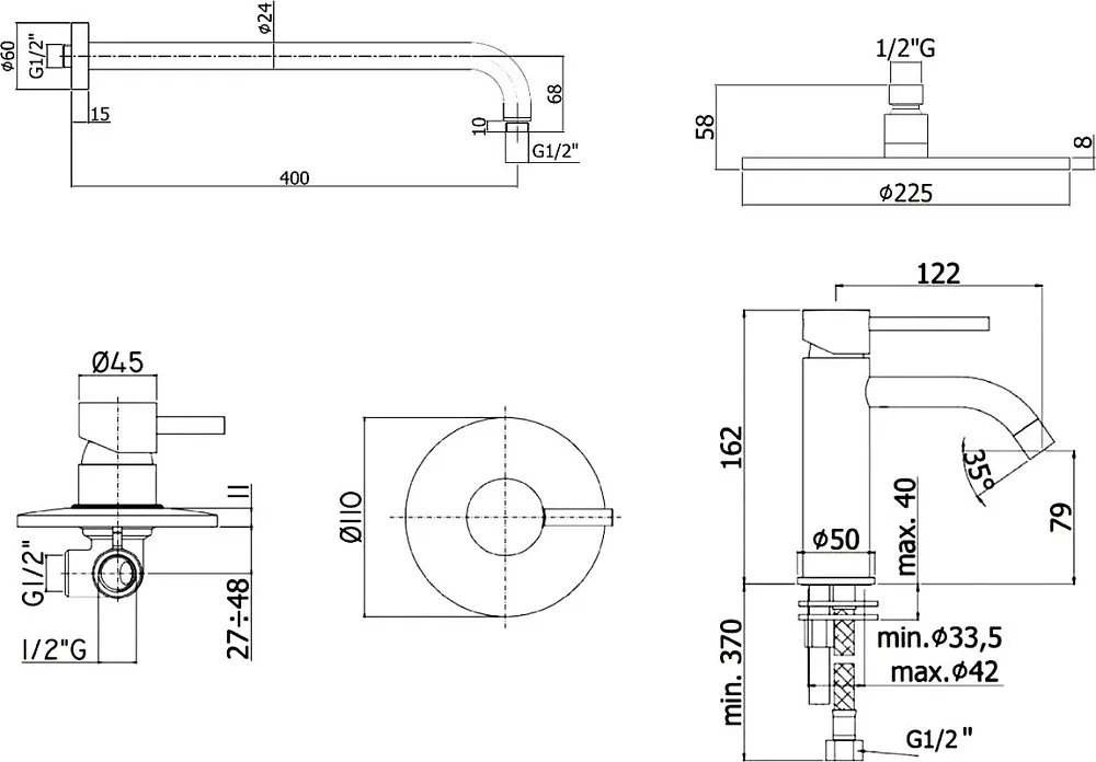 Комплект для ванной Paffoni Light KITLIG011NO071 С ВНУТРЕННЕЙ ЧАСТЬЮ, черный Sancos — официальный сайт
