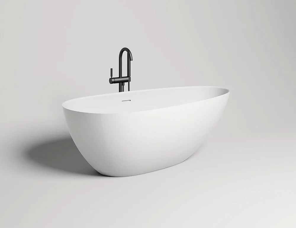 Ванна из искусственного камня Salini Paola In S-Sense 170x80 см, отдельностоящая, белая, овальная, с Sancos — официальный сайт