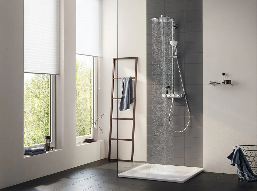 Душевая стойка Grohe Euphoria SmartControl 310 Duo 26507000, с термостатом Sancos — официальный сайт