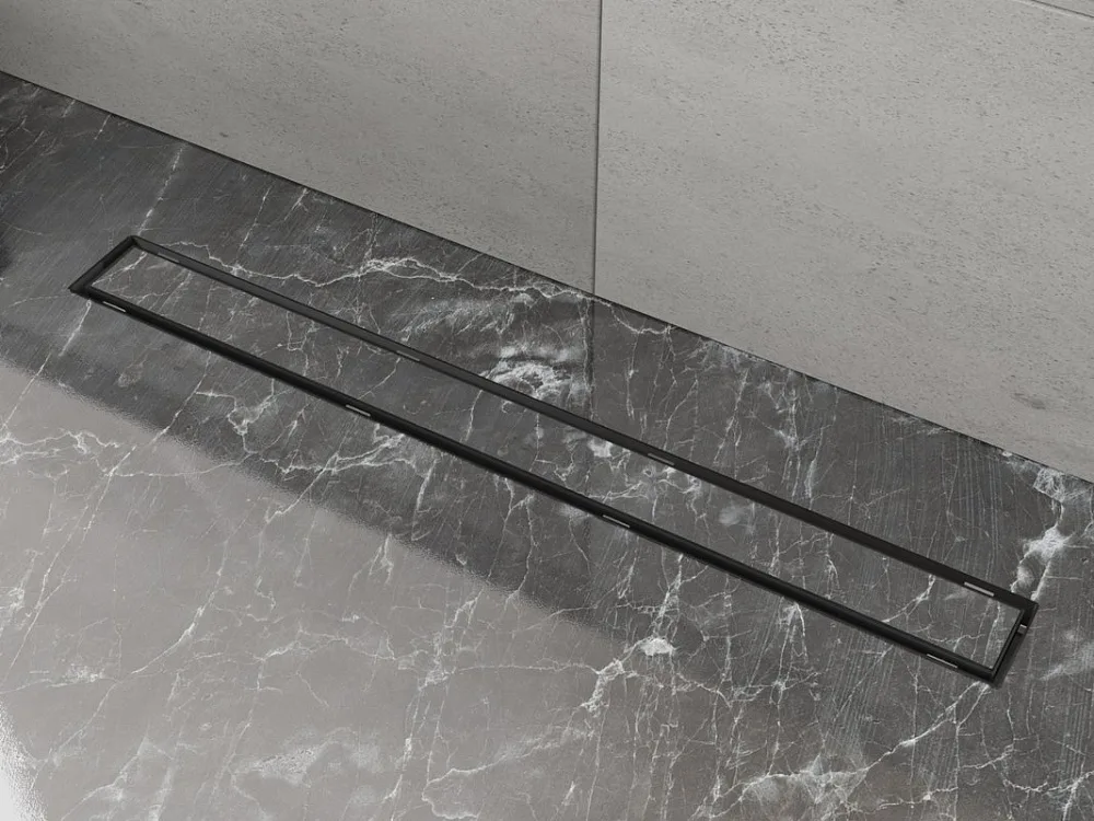 Душевой трап (лоток) Plumberia Selection PSL Linear 120 см, черный матовый Sancos — официальный сайт