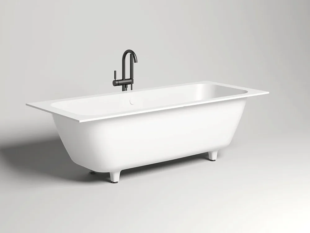 Ванна из искусственного камня Salini Orlanda Axis S-Sense 190x80 см, встраиваемая, матовая белая, на Sancos — официальный сайт