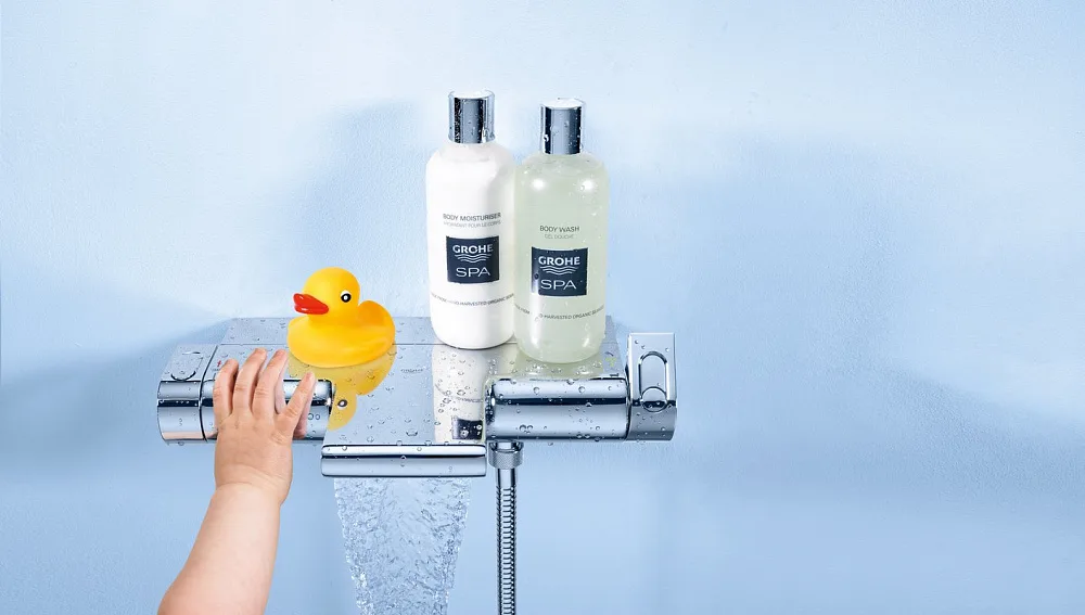 Термостатический смеситель Grohe Grohtherm 2000 New 34464001, для ванны с душем Sancos — официальный сайт