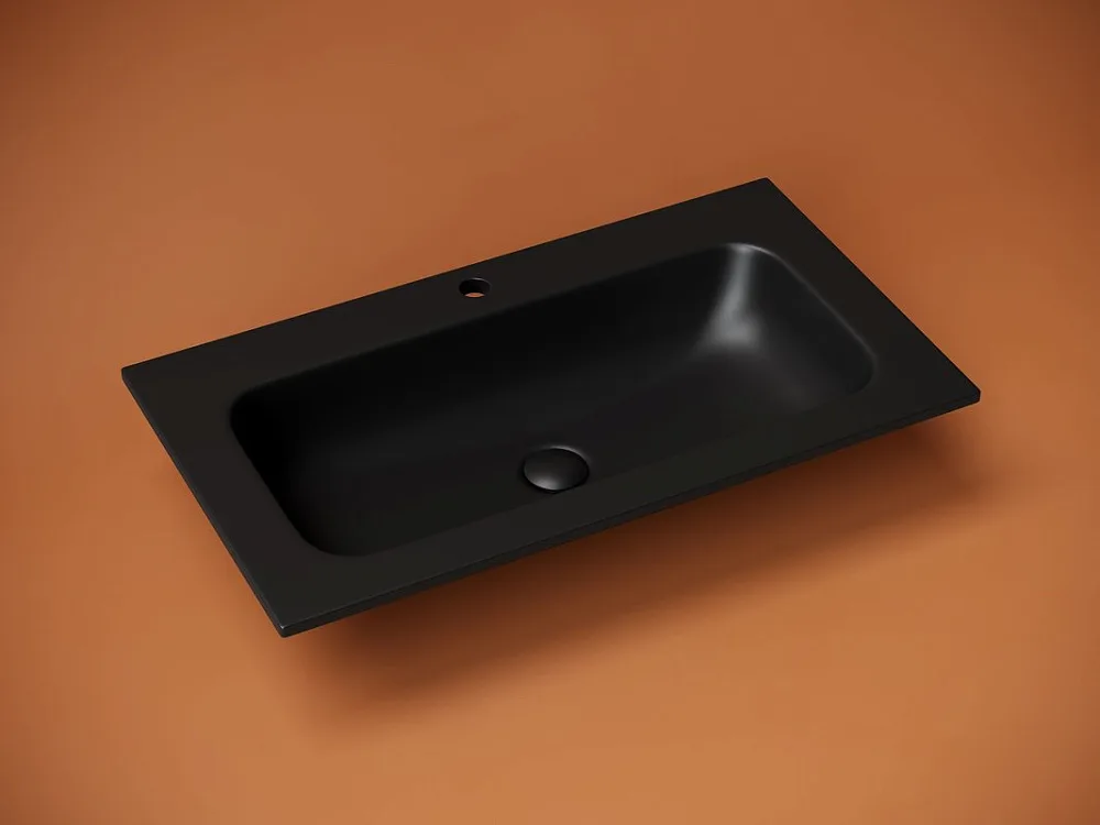 Мебельная раковина Ceramicanova Grace прямоугольная черная матовая 81 см CN7012MB Sancos — официальный сайт
