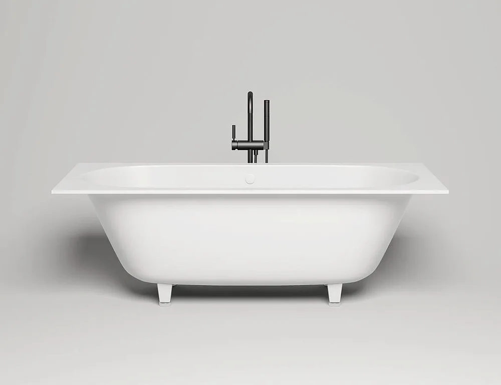 Ванна из искусственного камня Salini Ornella Axis S-Sense 180x80 см, встраиваемая, белая, на ножках Sancos — официальный сайт
