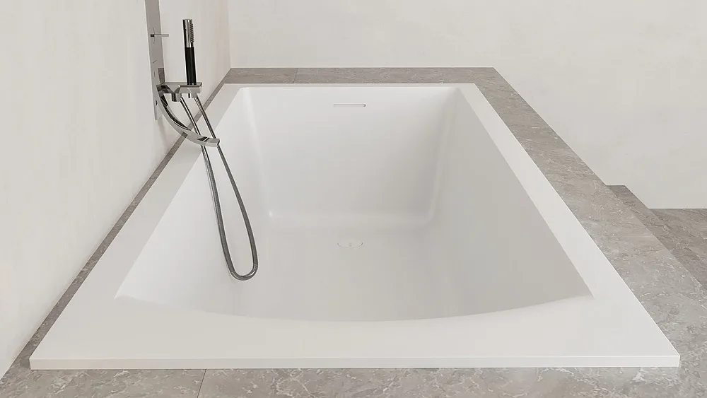 Ванна из искусственного камня Salini Cascata Kit S-Stone 180x80 см, встраиваемая, матовая белая, на  Sancos — официальный сайт