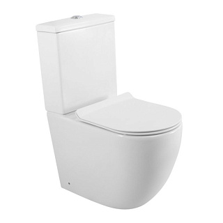 Унитаз-компакт напольный BelBagno Amanda BB051CPR BB076SC с микролифтом, безободковый, белый