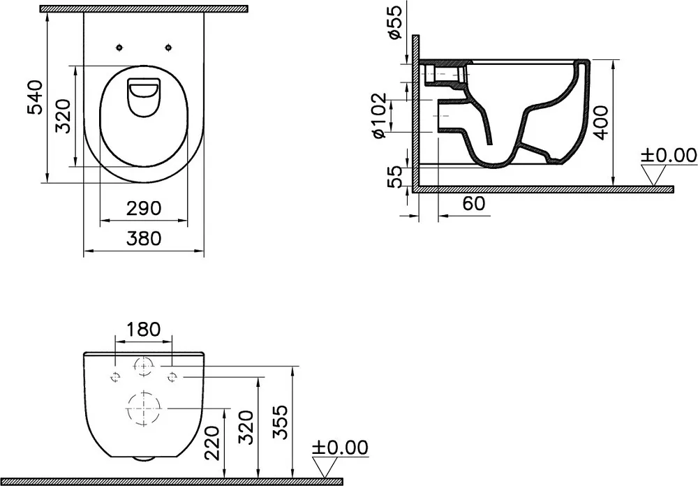 Унитаз подвесной VitrA Liquid 7321B403-0075 Sancos — официальный сайт