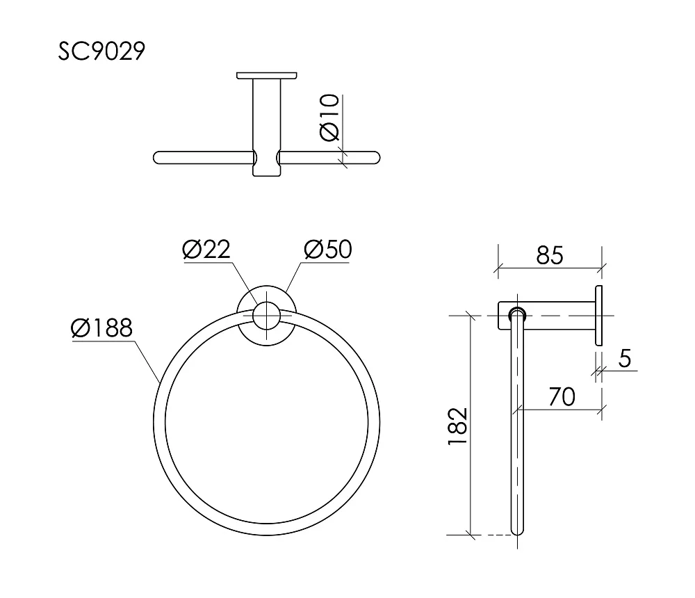Полотенцедержатель Sancos Base SC9029CH хром Sancos — официальный сайт