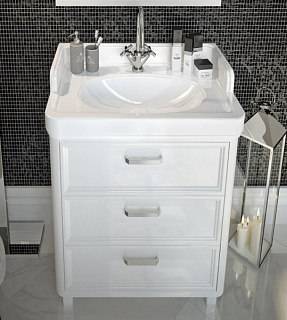 Тумба под раковину без столешницы KERAMA MARAZZI Pompei N 60 белая, с 3 ящиками
