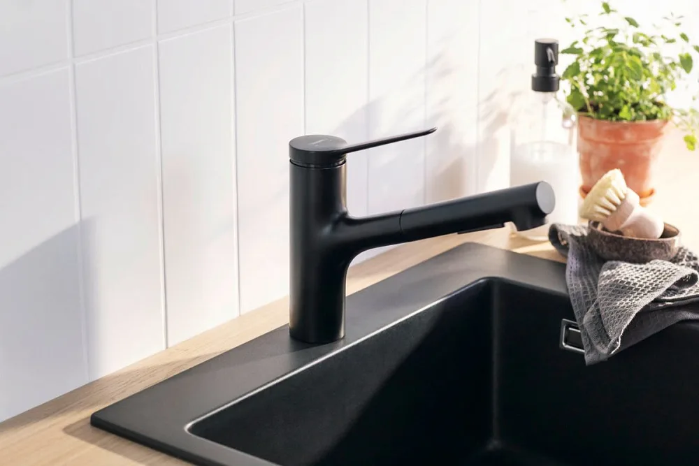 Смеситель для кухни Hansgrohe Zesis M33 74800670 черный матовый Sancos — официальный сайт