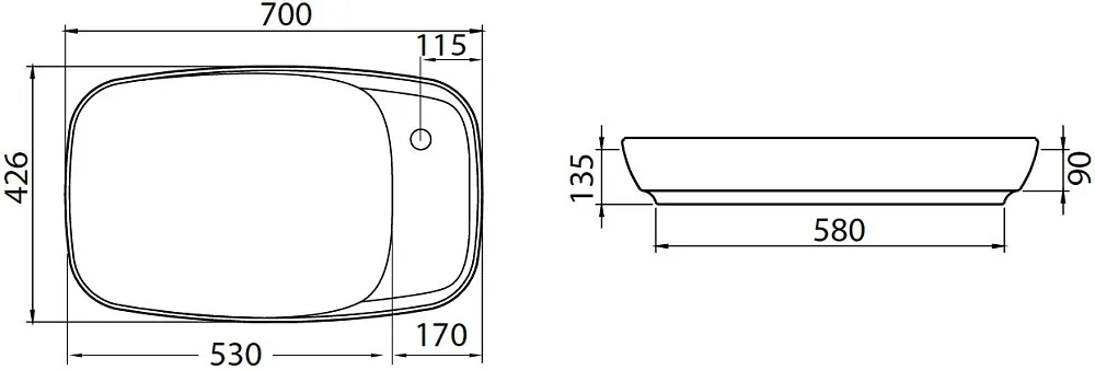 Накладная раковина Allen Brau Liberty 2 70х43 антрацит Sancos — официальный сайт