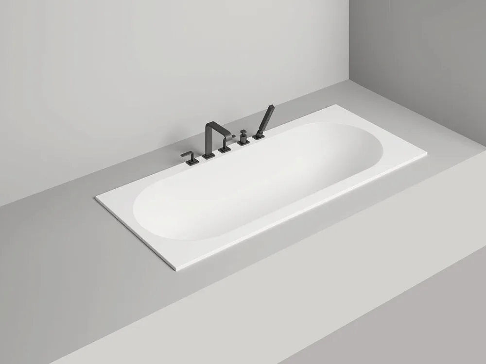 Ванна из искусственного камня Salini Ornella S-Sense 160x70 см, встраиваемая, белая, на ножках Sancos — официальный сайт