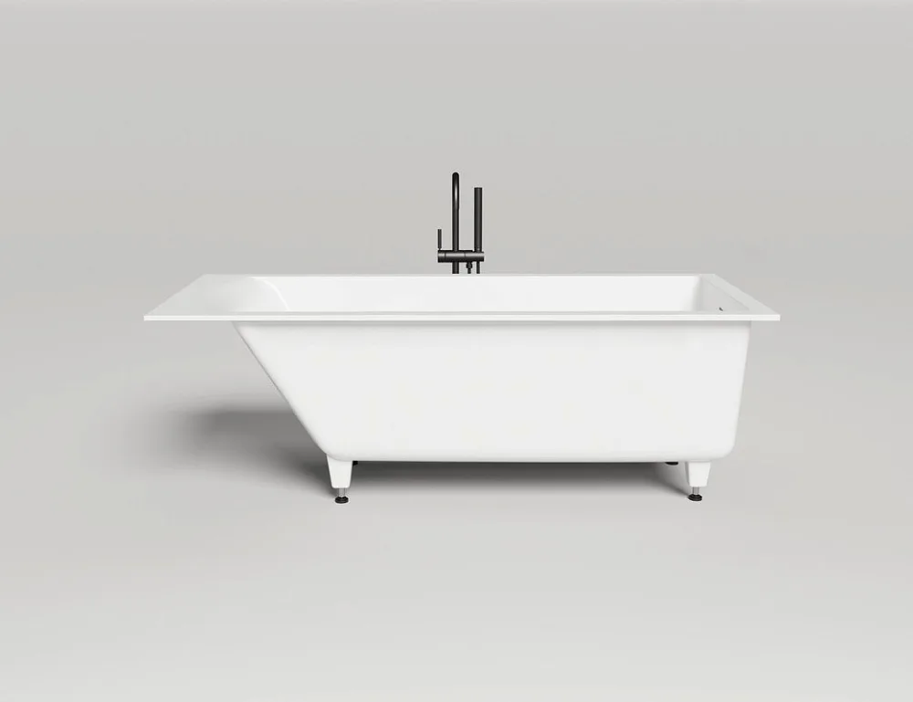 Ванна из искусственного камня Salini Cascata Kit S-Sense 170x75 см, встраиваемая, матовая белая, на  Sancos — официальный сайт