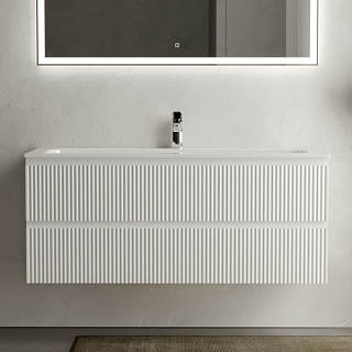 Тумба с раковиной Sancos Snob R 120 см, bianco, раковина CN7017