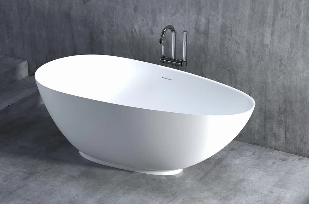 Ванна из искусственного камня Salini Paola S-Sense 170x85 см, отдельностоящая, белая, овальная, со с Sancos — официальный сайт