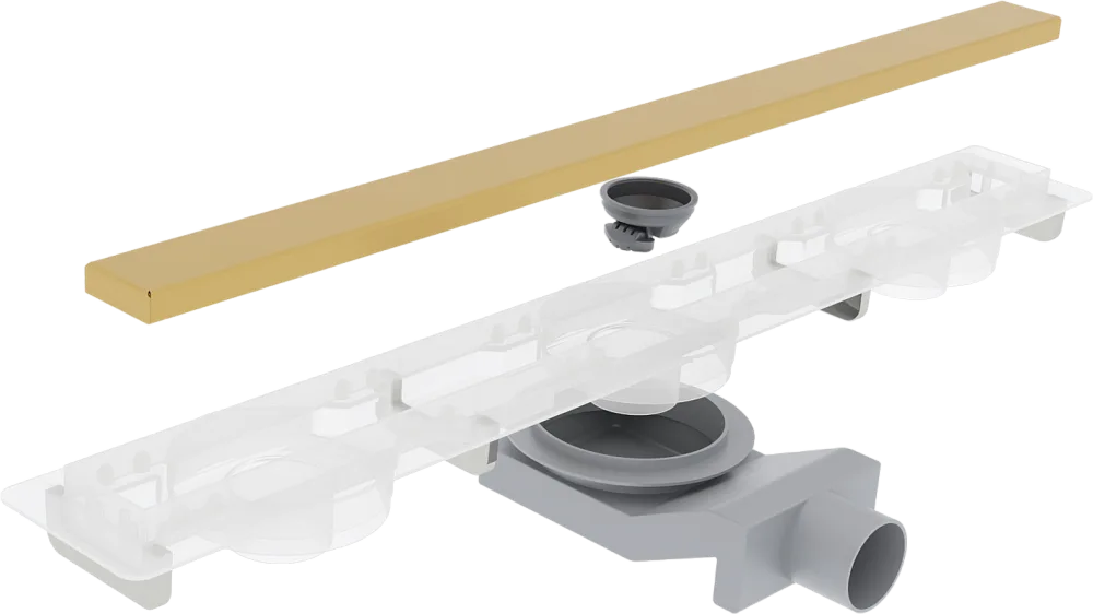 Душевой трап (лоток) Plumberia Selection PSM Modular 80 см, золото брашированное Sancos — официальный сайт