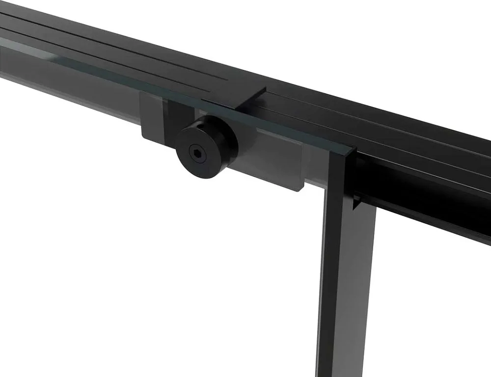 Душевая дверь в нишу Vincea Slim Soft 130 см, профиль черный, стекло прозрачное Sancos — официальный сайт