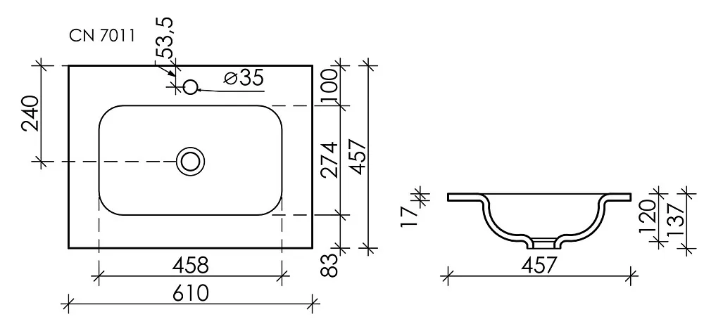 Мебельная раковина Ceramicanova Grace прямоугольная черная матовая 61 см CN7011MB Sancos — официальный сайт