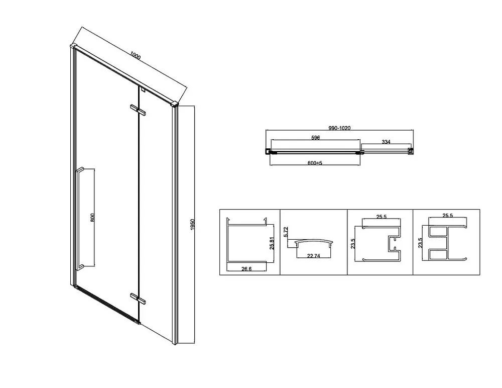 Душевой уголок Vincea Slim-N VSR-5SN1010CL 100х100, профиль хром, стекло прозрачное Sancos — официальный сайт