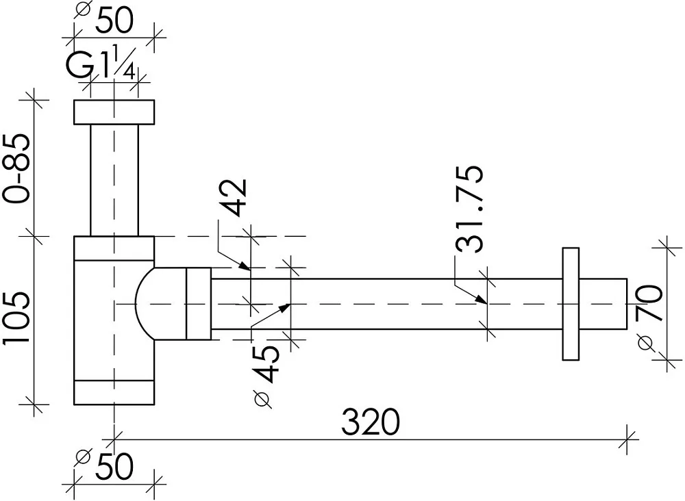 Сифон для раковины Ceramicanova 70001MB, черный Sancos — официальный сайт