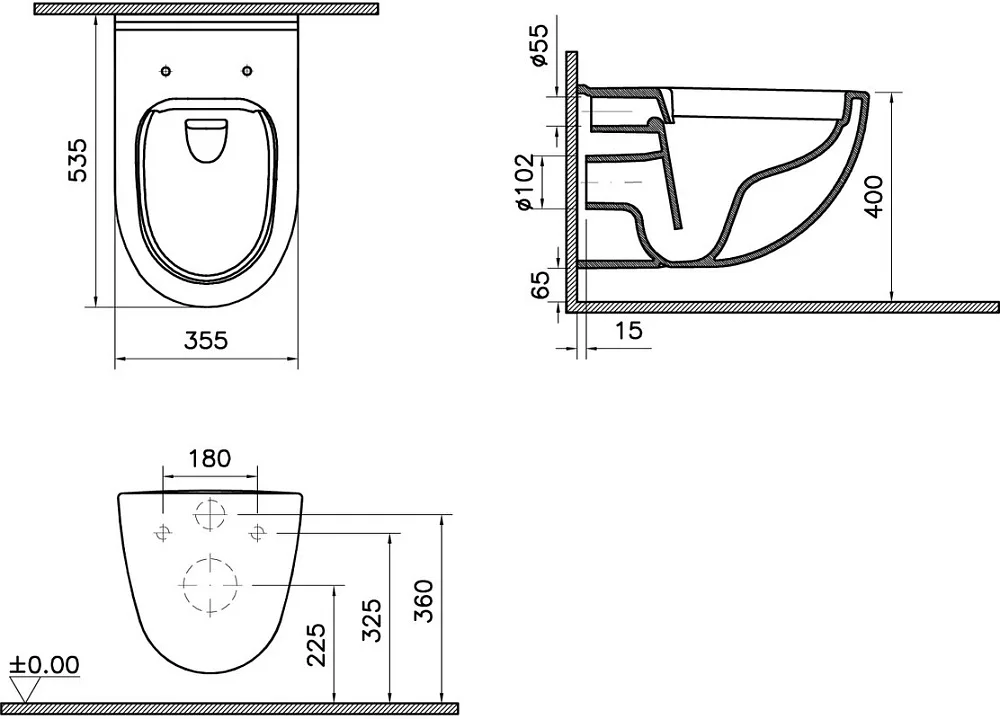 Унитаз подвесной VitrA S40 7759B003-0075 Sancos — официальный сайт