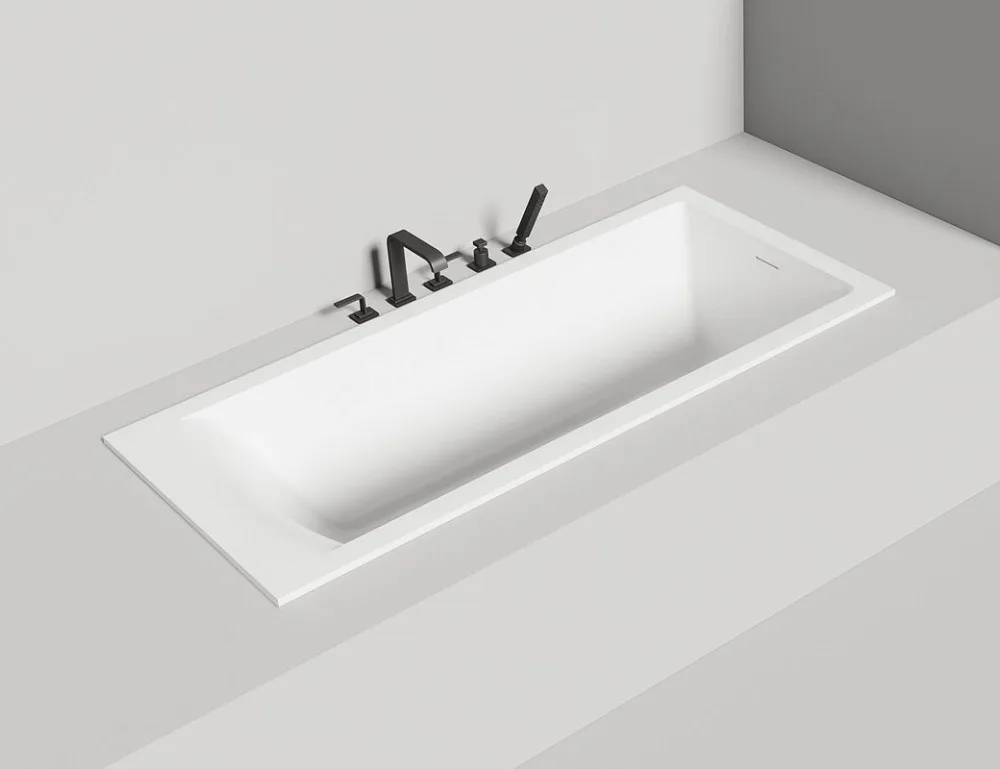 Ванна из искусственного камня Salini Cascata Kit S-Stone 170x70 см, встраиваемая, матовая белая, на  Sancos — официальный сайт