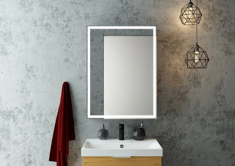 Зеркало-шкаф Art&Max Techno 60 с подсветкой, черное Sancos — официальный сайт