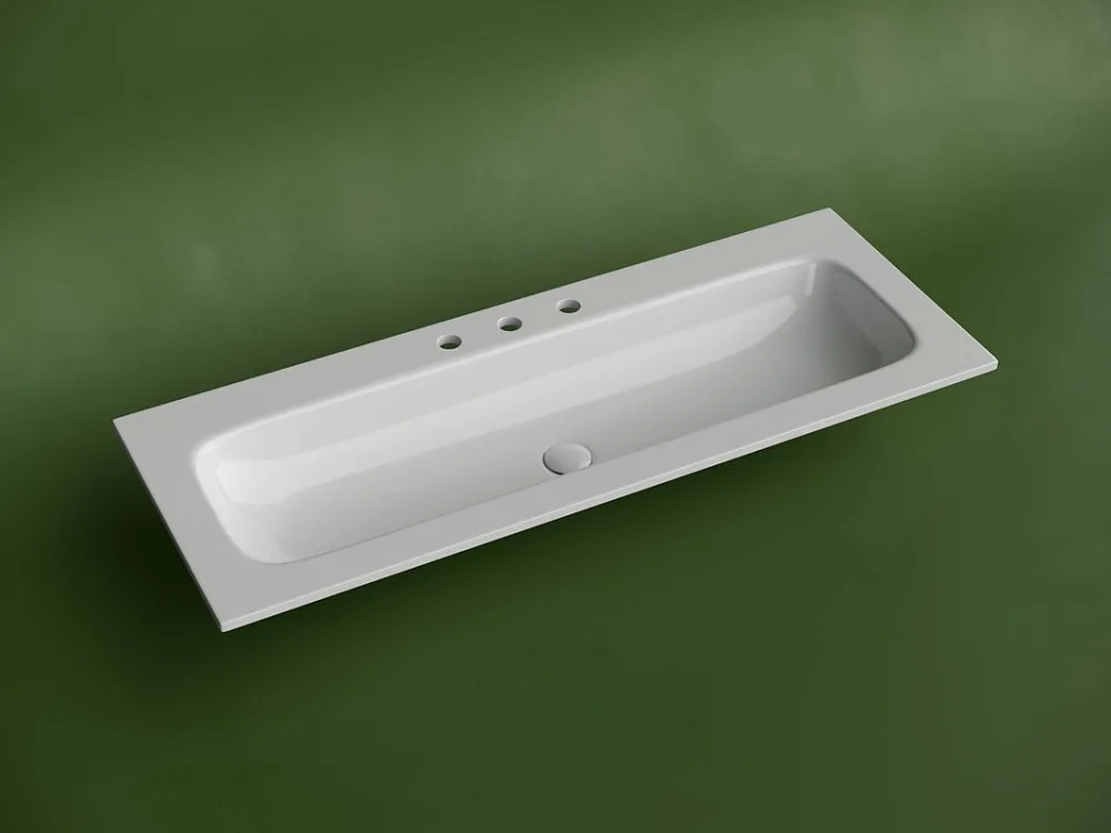 Мебельная раковина Ceramicanova Grace прямоугольная 121см с тремя отверстиями под смеситель CN7024 Sancos — официальный сайт