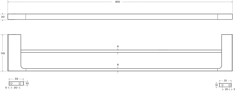 Полотенцедержатель Cezares Slider THD-80-GM оружейная сталь Sancos — официальный сайт