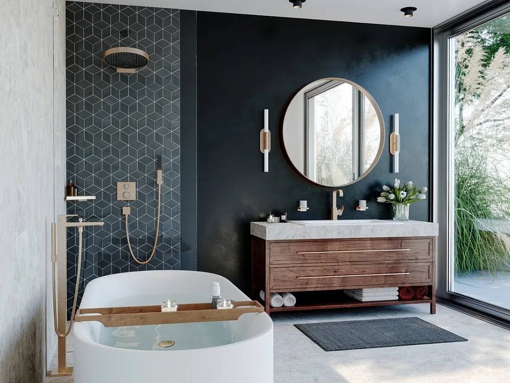 Стакан Hansgrohe AddStoris 41749140 шлифованная бронза Sancos — официальный сайт