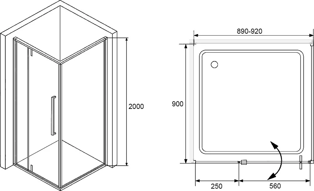 Душевой уголок RGW Stilvoll SV-03+90 см (89-92)x90x200 профиль хром, стекло прозрачное Sancos — официальный сайт