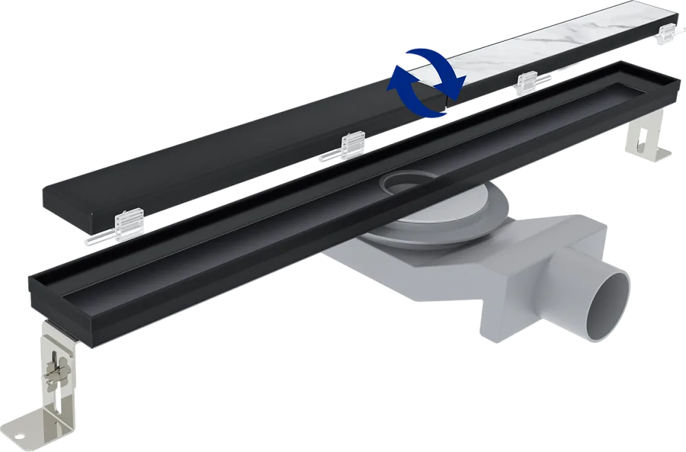 Душевой трап (лоток) Plumberia Selection PSL Linear 60 см, черный матовый Sancos — официальный сайт