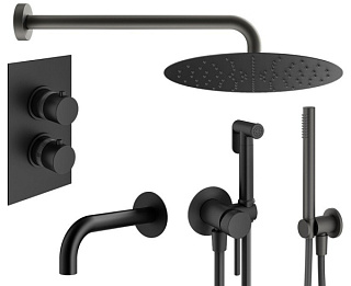 Комплект для ванной Plumberia Selection Ixo KITZXOT19QNO260 С ВНУТРЕННЕЙ ЧАСТЬЮ, черный матовый