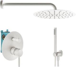 Душевой комплект Plumberia Selection Ixo KITXO18BO, С ВНУТРЕННЕЙ ЧАСТЬЮ, белый матовый