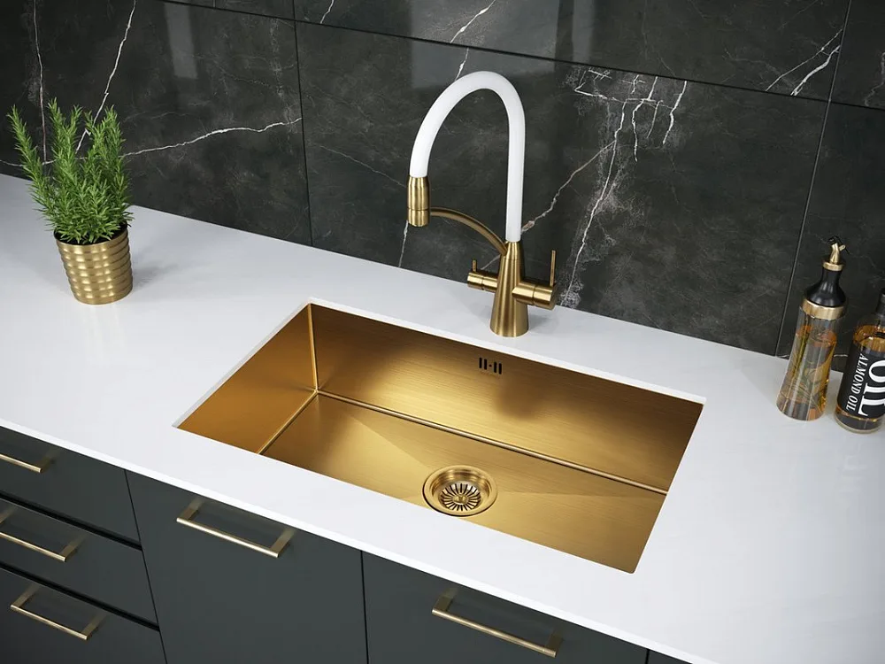 Смеситель для кухни Paulmark Siegen Si213111-Gw золото, с гибким изливом Sancos — официальный сайт