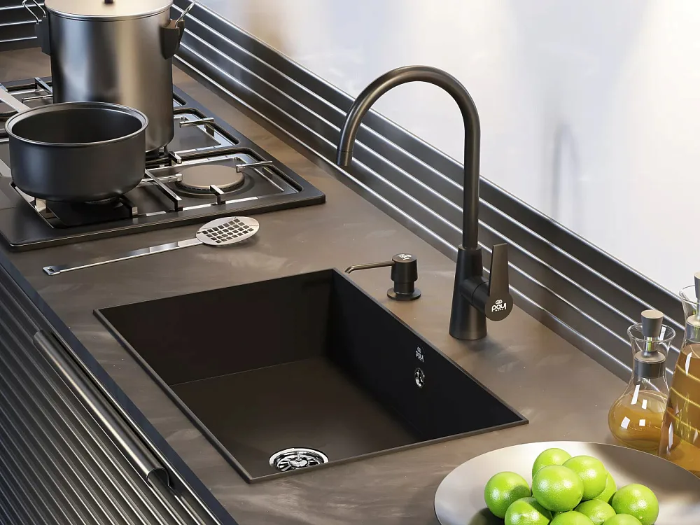 Дозатор для кухонной мойки,Paulmark Sauber D001-AN антрацит Sancos — официальный сайт