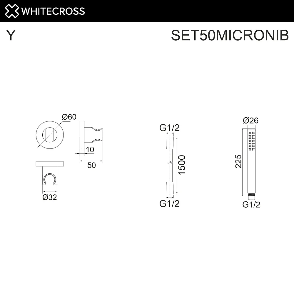 Душевой гарнитур WHITECROSS SET50MICRONIB, брашированный никель Sancos — официальный сайт