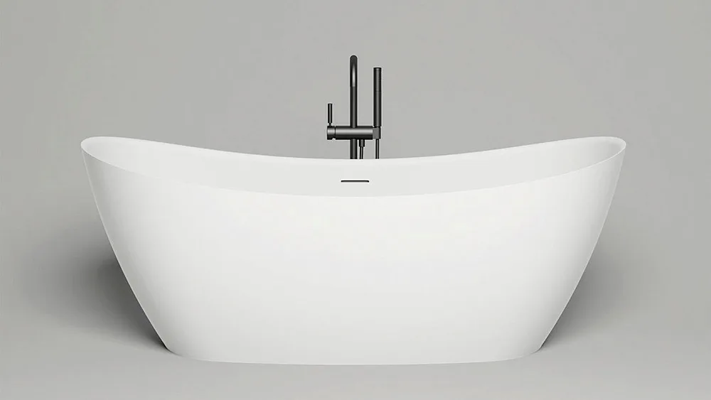 Ванна из искусственного камня Salini Noemi 185x80 см, отдельностоящая, белая, овальная, со сливом-пе Sancos — официальный сайт
